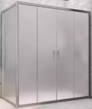 Душевой угол-ограждение «Vegas Glass» Z2P+ZPV Novo h2000 215/95 сатин/хром матовый без поддона универсальный