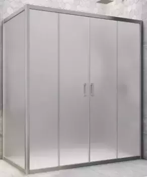 Душевой угол-ограждение «Vegas Glass» Z2P+ZPV Novo h2000 185/70 сатин/хром матовый без поддона универсальный