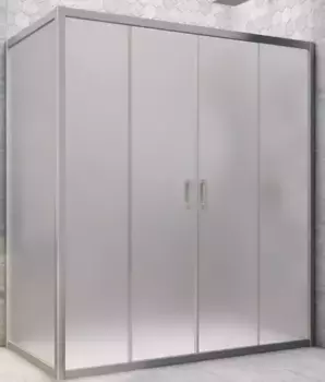 Душевой угол-ограждение «Vegas Glass» Z2P+ZPV Novo h2000 220/100 сатин/хром матовый без поддона универсальный
