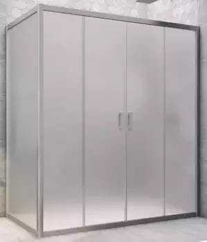 Душевой угол-ограждение «Vegas Glass» Z2P+ZPV Novo h2000 180/100 сатин/хром матовый без поддона универсальный