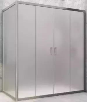 Душевой угол-ограждение «Vegas Glass» Z2P+ZPV Novo h2000 195/95 сатин/хром матовый без поддона универсальный