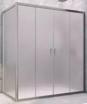 Душевой угол-ограждение «Vegas Glass» Z2P+ZPV Novo h2000 220/85 сатин/хром матовый без поддона универсальный