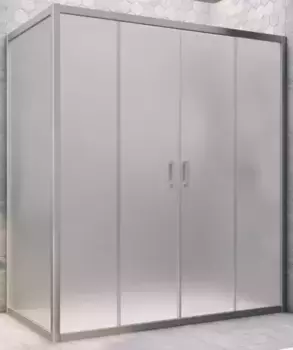 Душевой угол-ограждение «Vegas Glass» Z2P+ZPV Novo h2000 180/85 сатин/хром матовый без поддона универсальный