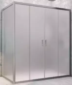 Душевой угол-ограждение «Vegas Glass» Z2P+ZPV Novo h2000 185/90 сатин/хром матовый без поддона универсальный