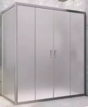 Душевой угол-ограждение «Vegas Glass» Z2P+ZPV Novo h2000 165/100 сатин/хром матовый без поддона универсальный