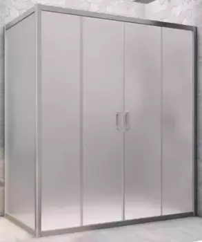 Душевой угол-ограждение «Vegas Glass» Z2P+ZPV Novo h2000 180/75 сатин/хром матовый без поддона универсальный