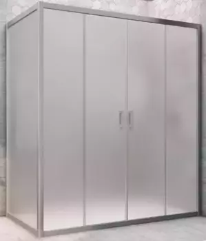 Душевой угол-ограждение «Vegas Glass» Z2P+ZPV Novo h2000 185/95 сатин/хром матовый без поддона универсальный