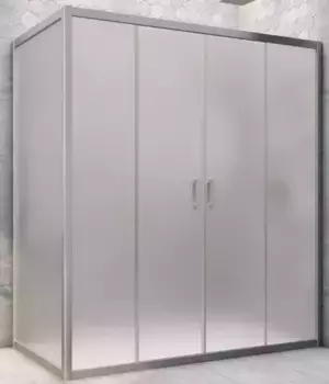 Душевой угол-ограждение «Vegas Glass» Z2P+ZPV Novo h2000 195/75 сатин/хром матовый без поддона универсальный