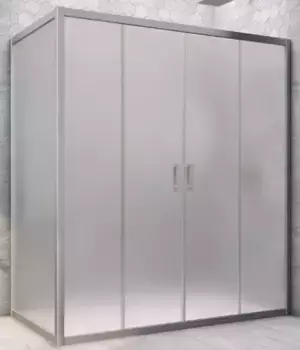 Душевой угол-ограждение «Vegas Glass» Z2P+ZPV Novo h2000 185/85 сатин/хром матовый без поддона универсальный