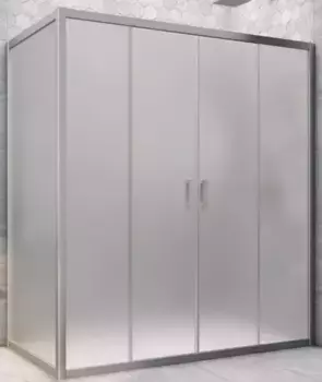 Душевой угол-ограждение «Vegas Glass» Z2P+ZPV Novo h2000 195/70 сатин/хром матовый без поддона универсальный