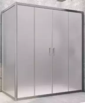 Душевой угол-ограждение «Vegas Glass» Z2P+ZPV Novo h2000 195/80 сатин/хром матовый без поддона универсальный