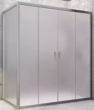 Душевой угол-ограждение «Vegas Glass» Z2P+ZPV Novo h2000 195/85 сатин/хром матовый без поддона универсальный