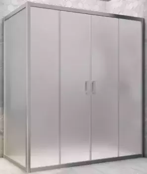 Душевой угол-ограждение «Vegas Glass» Z2P+ZPV Novo h2000 210/75 сатин/хром матовый без поддона универсальный