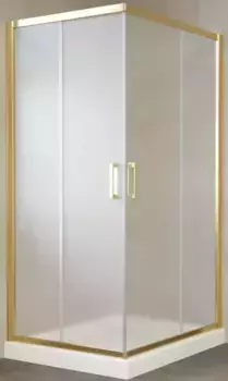 Душевой угол-ограждение «Vegas Glass» ZA-F Tur Novo 100/80 сатин/глянцевое золото без поддона универсальный