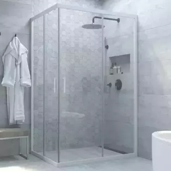 Душевой угол-ограждение «Vegas Glass» ZA-F Novo h2000 110/100 Crystalvision/белый без поддона универсальный