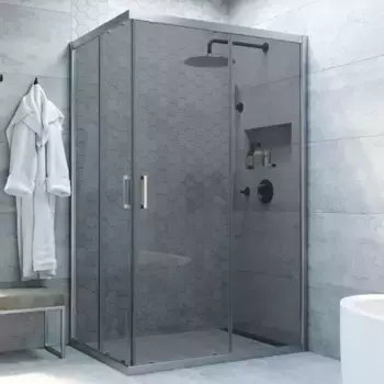 Душевой угол-ограждение «Vegas Glass» ZA-F Novo h2000 110/100 графит/матовый хром без поддона универсальный