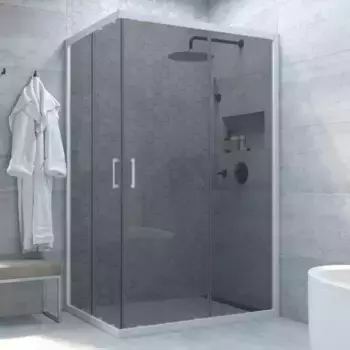 Душевой угол-ограждение «Vegas Glass» ZA-F Novo h2000 110/80 графит/белый без поддона универсальный