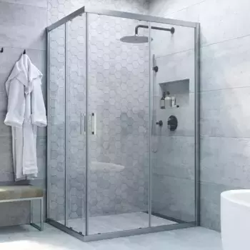 Душевой угол-ограждение «Vegas Glass» ZA-F Novo h2000 120/90 прозрачный/матовый хром без поддона универсальный