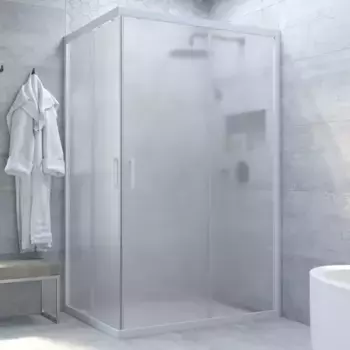 Душевой угол-ограждение «Vegas Glass» ZA-F Novo h2000 120/100 сатин/белый без поддона универсальный