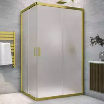Душевой угол-ограждение «Vegas Glass» ZA-F Novo 120/110 сатин/брашированное золото без поддона универсальный