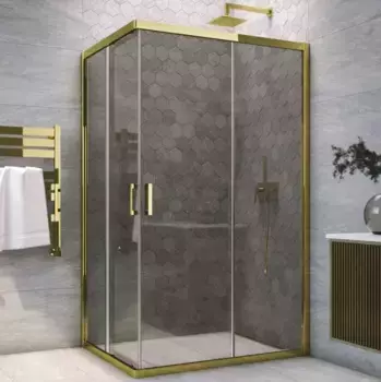 Душевой угол-ограждение «Vegas Glass» ZA-F Tur Novo h1900 120/100 графит/глянцевое золото без поддона универсальный