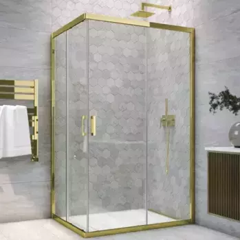Душевой угол-ограждение «Vegas Glass» ZA-F Tur Novo h1900 120/100 Crystalvision/глянцевое золото без поддона универсальный