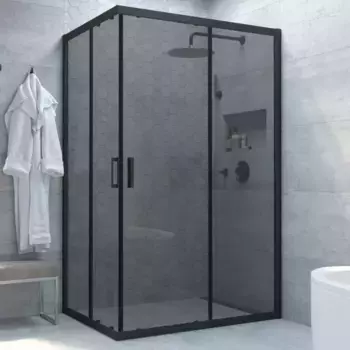 Душевой угол-ограждение «Vegas Glass» ZA-F Novo h2000 120/85 графит/чёрный матовый без поддона универсальный