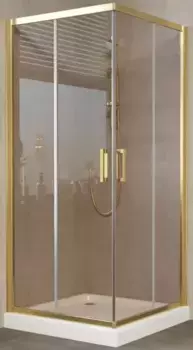 Душевой угол-ограждение «Vegas Glass» ZA Tur Novo 80/80 бронза/глянцевое золото без поддона универсальный