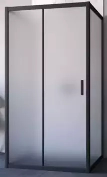 Душевой угол-ограждение «Vegas Glass» ZP-U Novo h2000 100/90 сатин/чёрный матовый без поддона универсальный