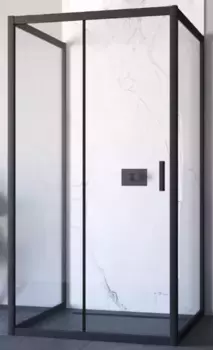 Душевой угол-ограждение «Vegas Glass» ZP-U Novo h2000 / прозрачный/чёрный матовый без поддона универсальный