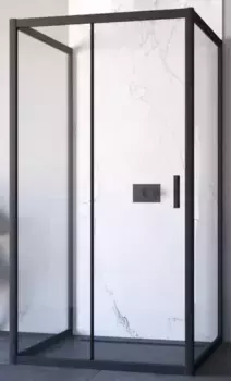 Душевой угол-ограждение «Vegas Glass» ZP-U Novo h2000 120/100 прозрачный/чёрный матовый без поддона универсальный