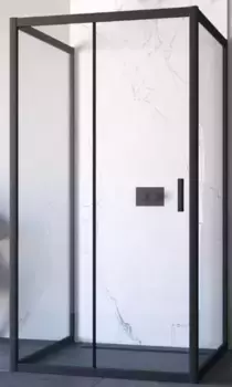 Душевой угол-ограждение «Vegas Glass» ZP-U Novo h2000 100/90 Crystal vision/чёрный матовый без поддона универсальный