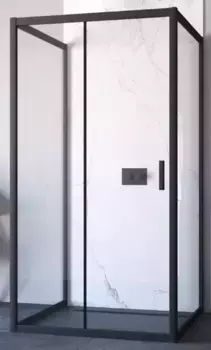 Душевой угол-ограждение «Vegas Glass» ZP-U Novo h2000 100/100 прозрачный/чёрный матовый без поддона универсальный