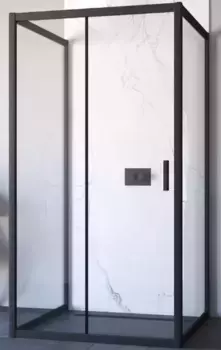 Душевой угол-ограждение «Vegas Glass» ZP-U Novo 100/90 100/90 прозрачный/чёрный матовый без поддона универсальный