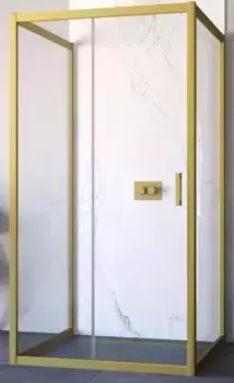Душевой угол-ограждение «Vegas Glass» ZP-U Novo 100/100 100/100 прозрачный/золото матовое без поддона универсальный