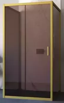 Душевой угол-ограждение «Vegas Glass» ZP-U Novo 120/100 120/100 бронза/золото матовое без поддона универсальный