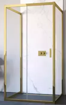 Душевой угол-ограждение «Vegas Glass» ZP-U TUR Novo 120/90 прозрачный/золото глянцевое без поддона универсальный
