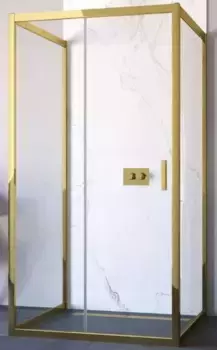 Душевой угол-ограждение «Vegas Glass» ZP-U TUR Novo h1900 100/100 прозрачный/золото глянцевое без поддона универсальный