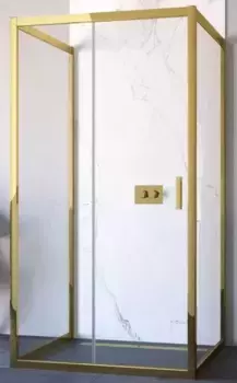 Душевой угол-ограждение «Vegas Glass» ZP-U TUR Novo h1900 120/100 прозрачный/золото глянцевое без поддона универсальный