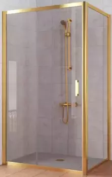 Душевой угол-ограждение «Vegas Glass» ZP+ZPV Tur Novo 150/100 бронза/глянцевое золото без поддона универсальный
