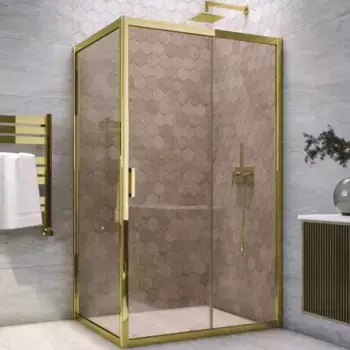 Душевой угол-ограждение «Vegas Glass» ZP+ZPV TUR NOVO h1900 130/90 бронза/золото без поддона универсальный