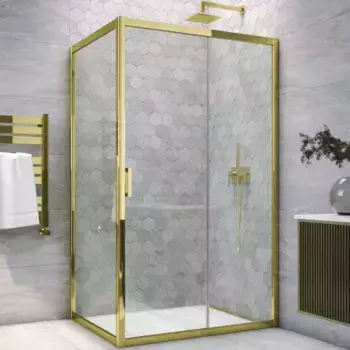 Душевой угол-ограждение «Vegas Glass» ZP+ZPV TUR NOVO h1900 170/85 прозрачный/золото без поддона универсальный