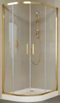 Душевой угол-ограждение «Vegas Glass» ZS-F Tur Novo 110/90 прозрачный/глянцевое золото без поддона универсальный