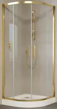 Душевой угол-ограждение «Vegas Glass» ZS Tur Novo 90/90 прозрачный/глянцевое золото без поддона универсальный