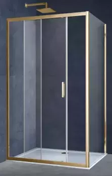 Душевой угол-ограждение «Vincea» Alpha VSR-3AL9013CLG 130/90 прозрачный/брашированное золото прямоугольный без поддона универсальный