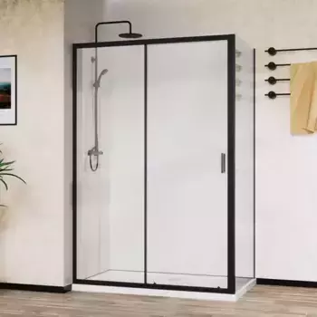 Душевой угол-ограждение «Vincea» City VSR-5CT9011CLB 110/90 прозрачный/чёрный прямоугольный без поддона универсальный