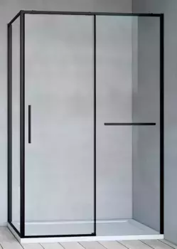 Душевой угол-ограждение «Vincea» Slim Soft VSR-1SS8015CLB 150/80 прозрачный/чёрный прямоугольный без поддона универсальный