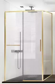 Душевой угол-ограждение «Vincea» Slim Soft VSR-1SS1011CLG 110/100 прозрачный/брашированное золото прямоугольный без поддона универсальный