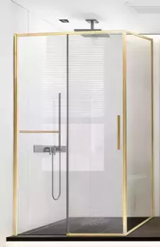 Душевой угол-ограждение «Vincea» Slim Soft VSR-1SS1013CLG 130/100 прозрачный/брашированное золото прямоугольный без поддона универсальный