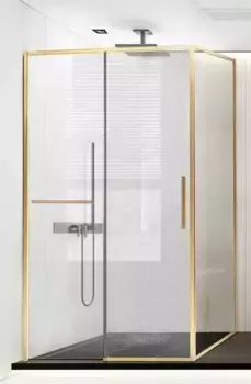 Душевой угол-ограждение «Vincea» Slim Soft VSR-1SS1014CLG 140/100 прозрачный/брашированное золото прямоугольный без поддона универсальный